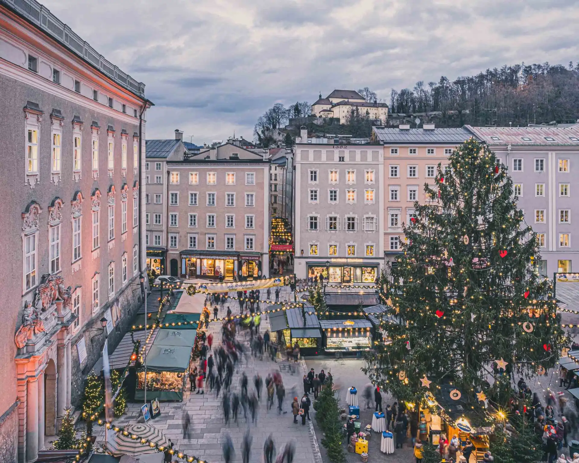The Christkindlmarkt filling the cathedral squares