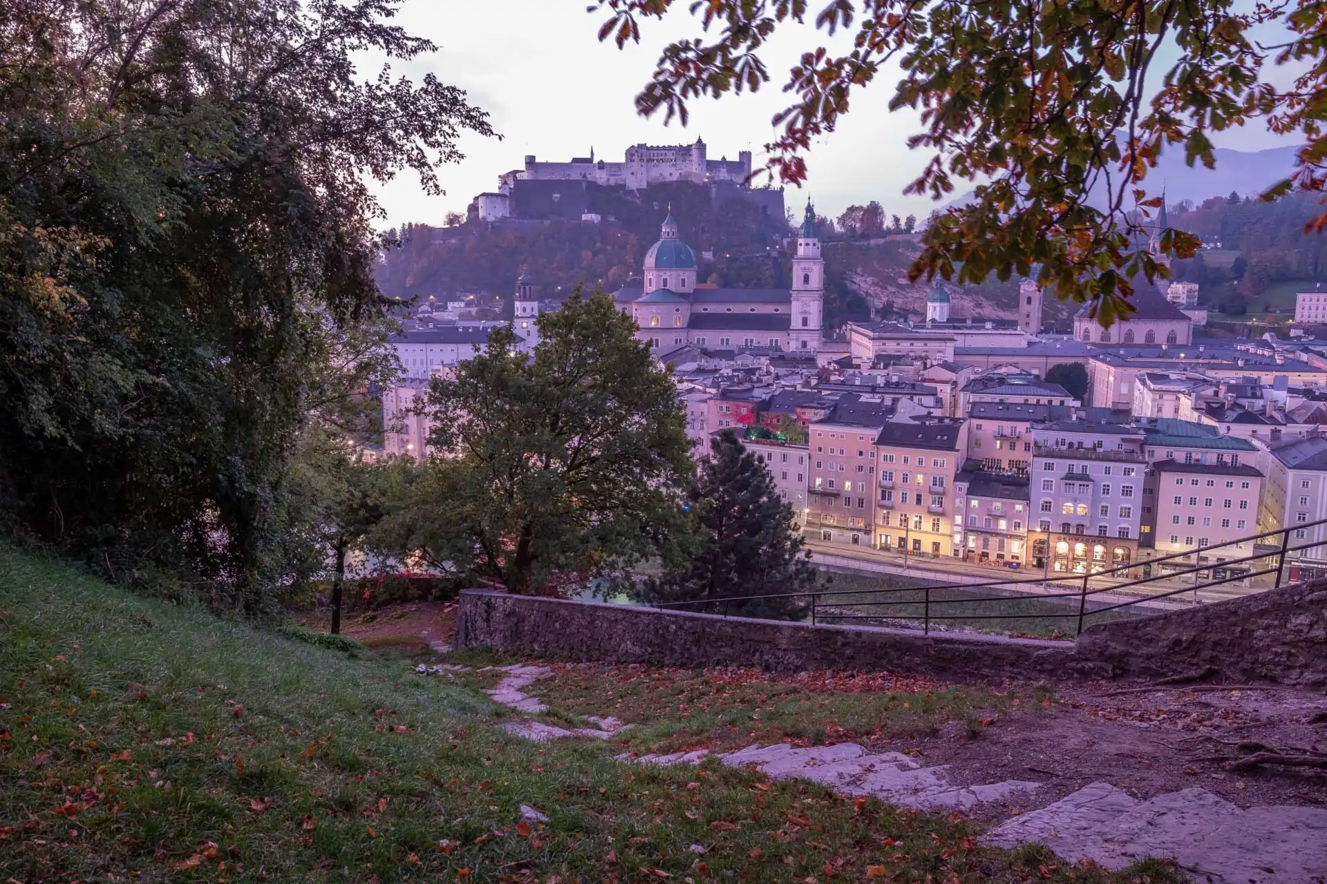 The Monchsberg ridge at dawn