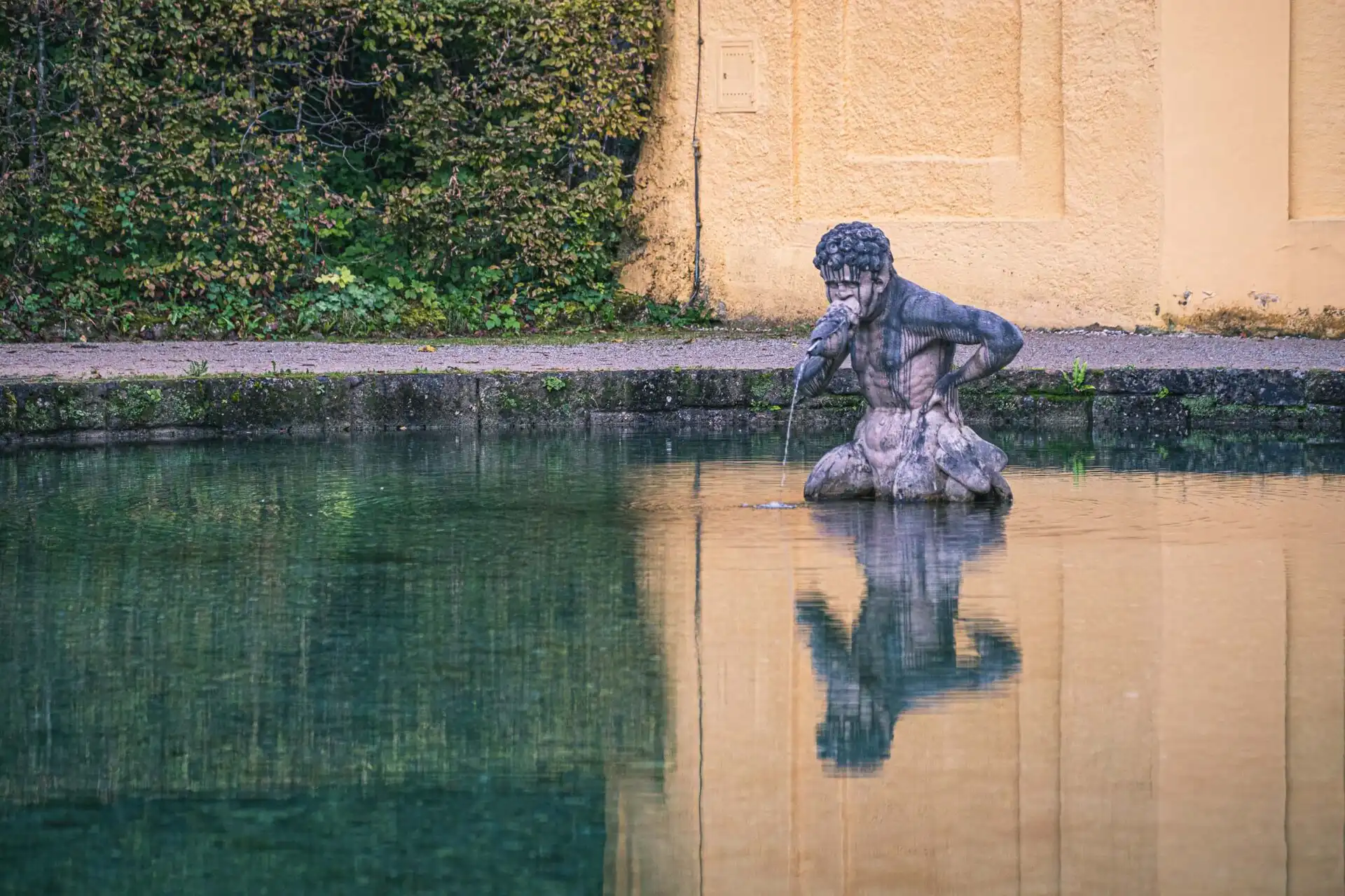 River god fountain in the gardens of Hellbrunn palace