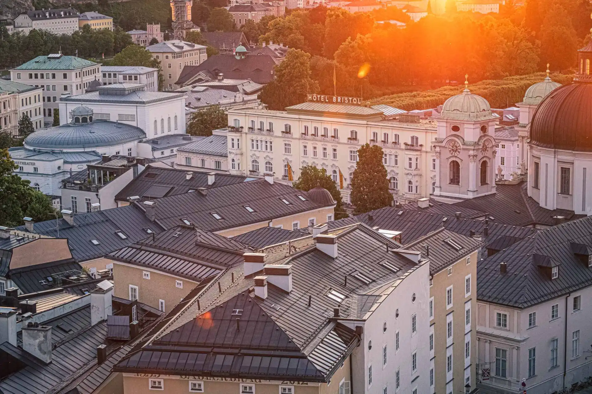 hotel bristol salzburg rooftops sunset 01