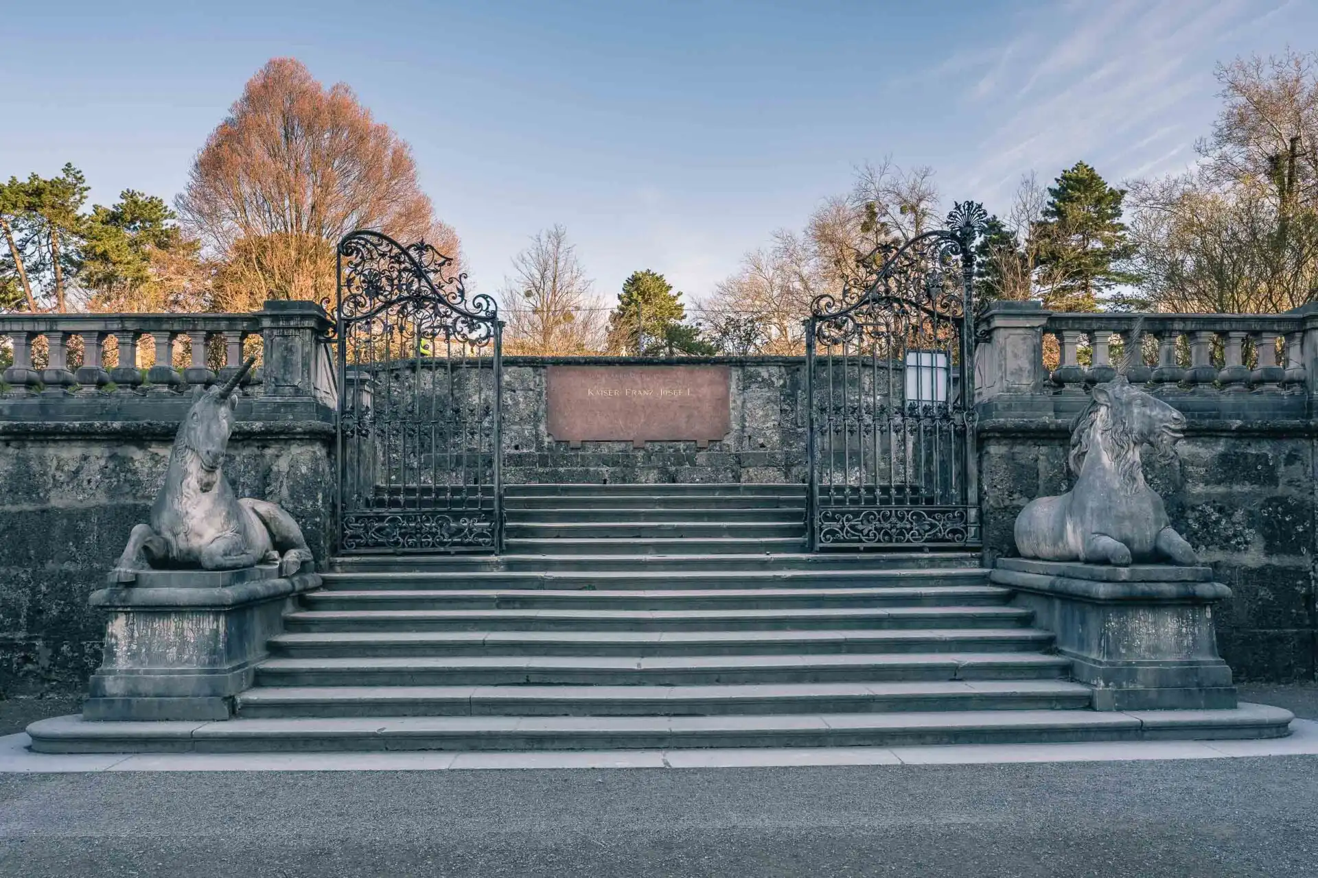 The unicorn gate at the Do-Re-Mi steps