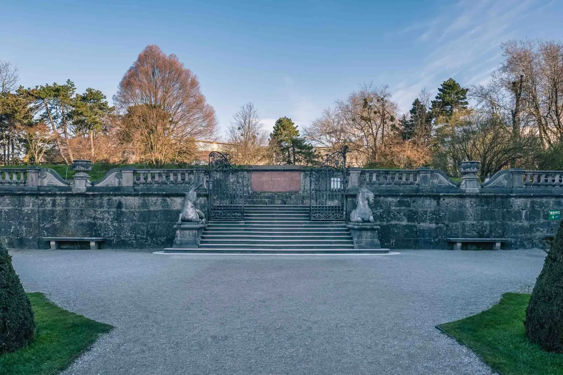 The Do-Re-Mi steps and gate area in Mirabell Gardens