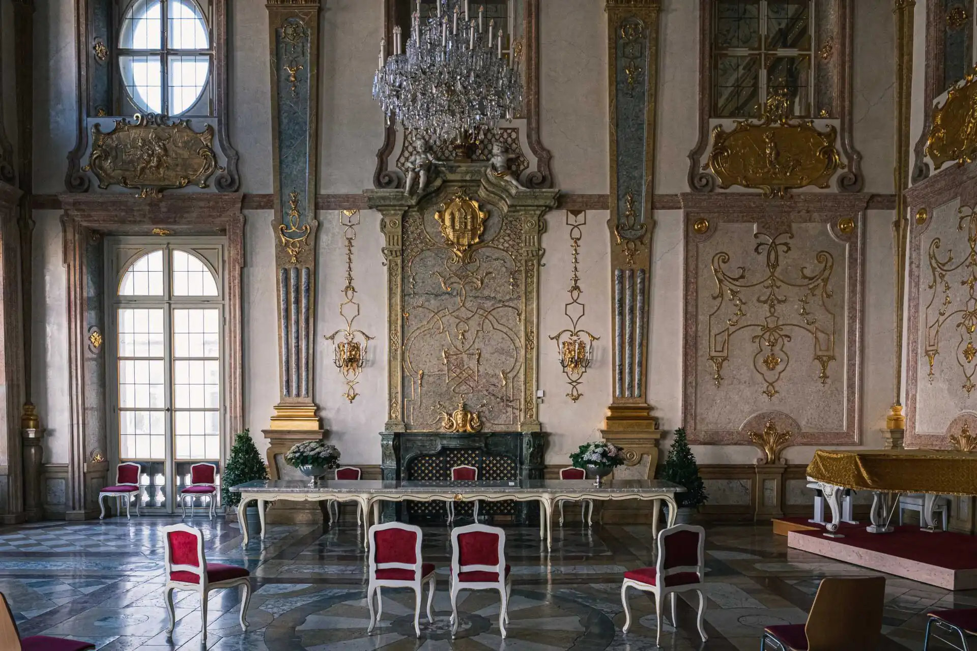 The Marble Hall set for a concert