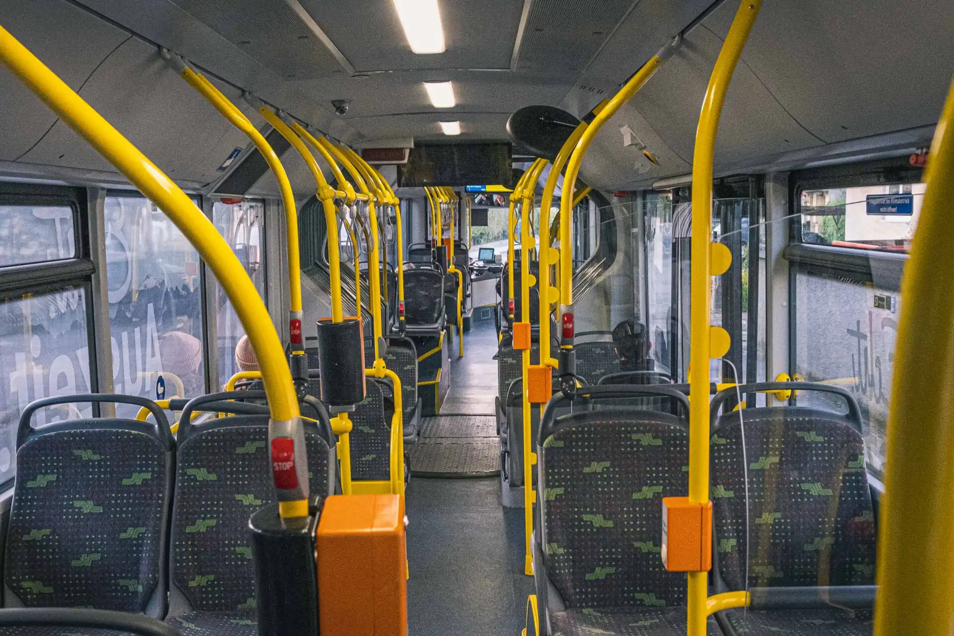 Inside a city bus in Salzburg