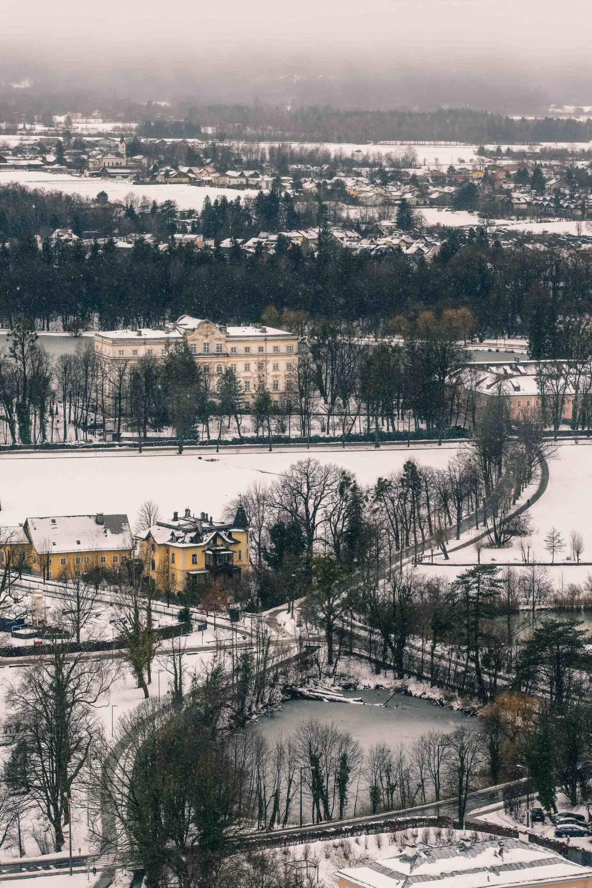 schloss leopoldskron aerial winter 01